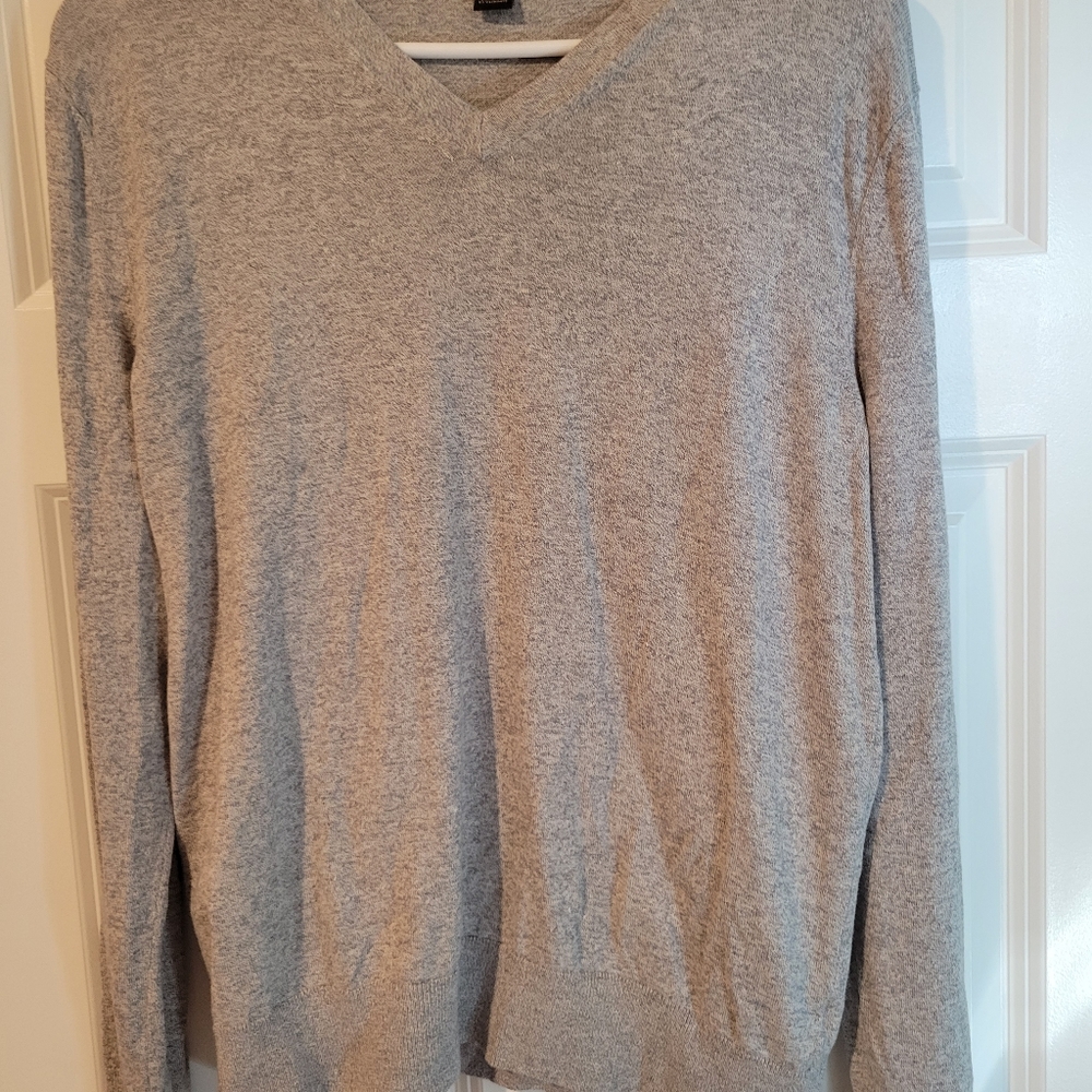 Banana Republic Sweater Gray Luxury Blend V-neck